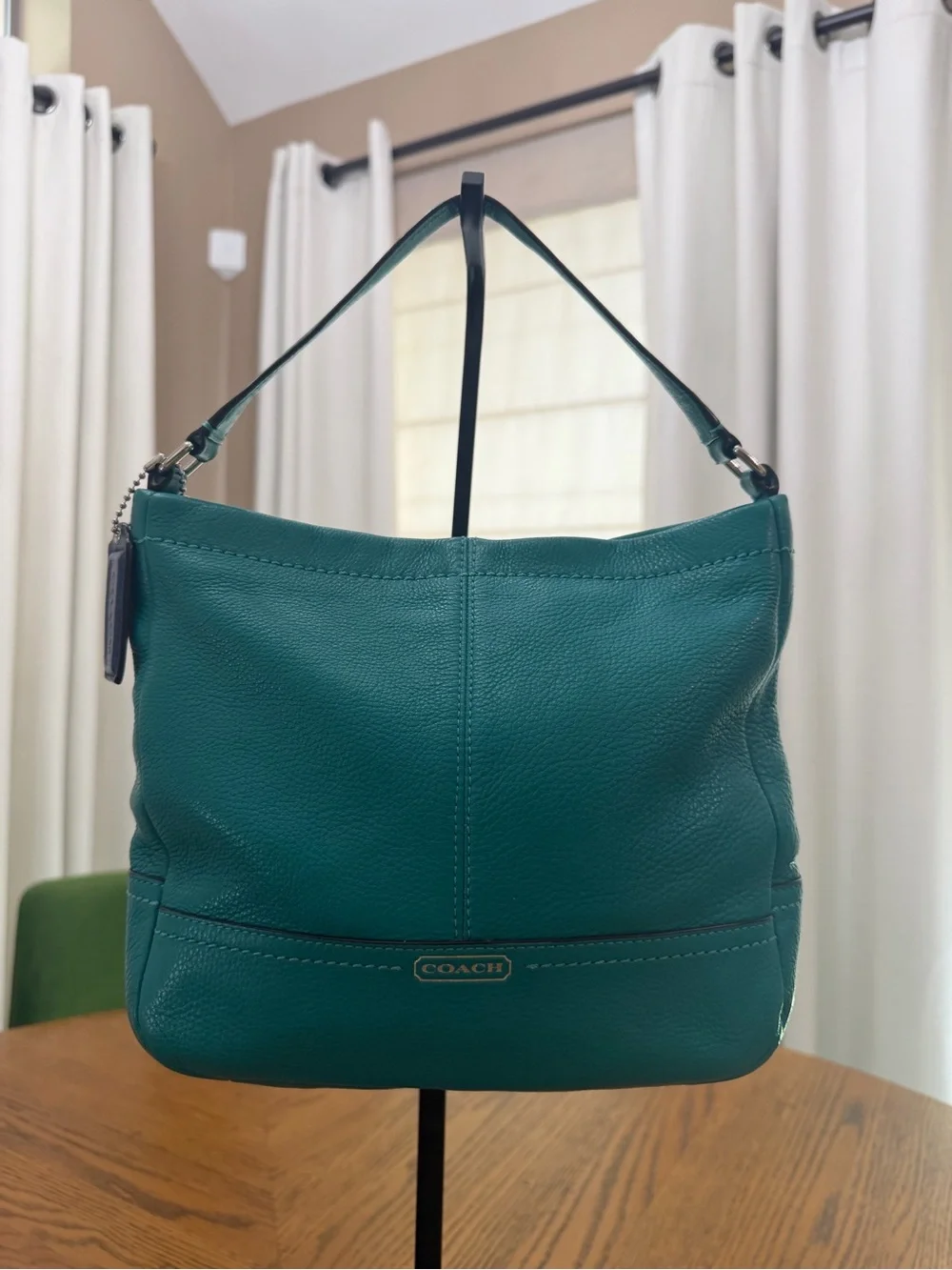 Coach Teal or Turquoise Hobo Convertable Leather Bag